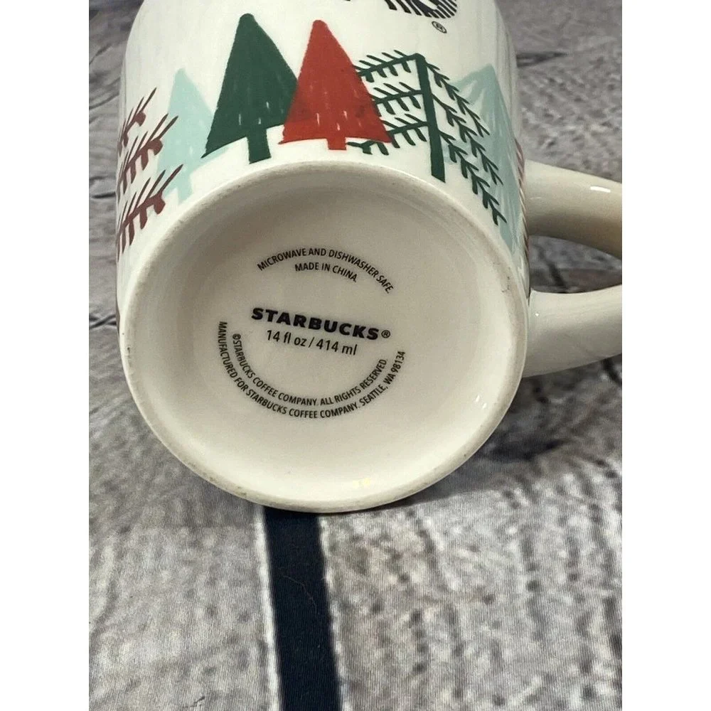 Starbucks 14‎ oz 2019 Logo Siren Mermaid Holiday Christmas Tree Coffee Tea Mug